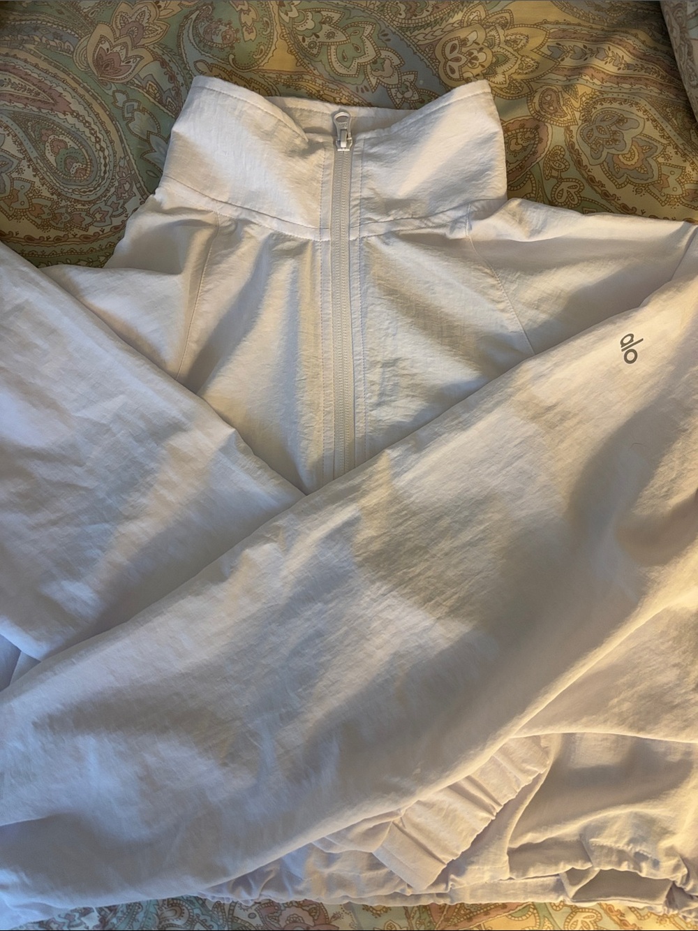 ALO Yoga White Lightweight Zip-Up Jacket